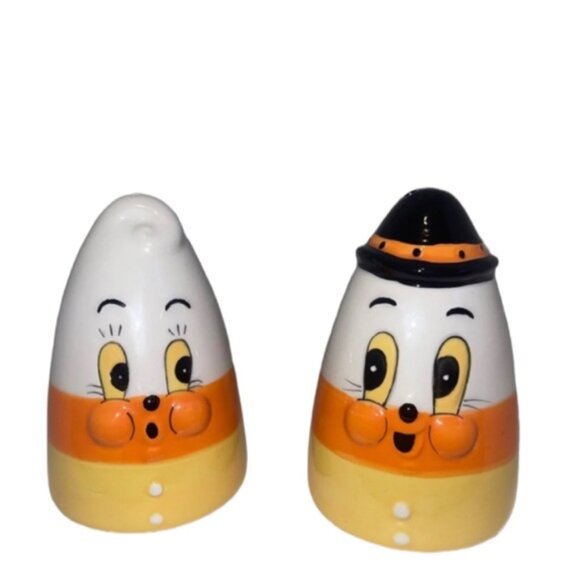 NEW Johanna Parker Salt &  Pepper Candy Corn Carnival Cottage Set - Picture 1 of 4